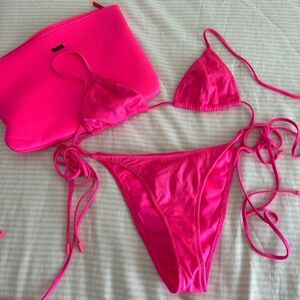 Triangl Swimwear Neon Pink Bikini Set